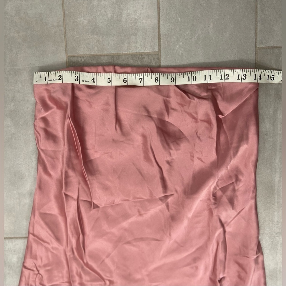 NWT Reformation Joana Silk Strapless Dress Rose Petals Pink Size Medium - Picture 10 of 11